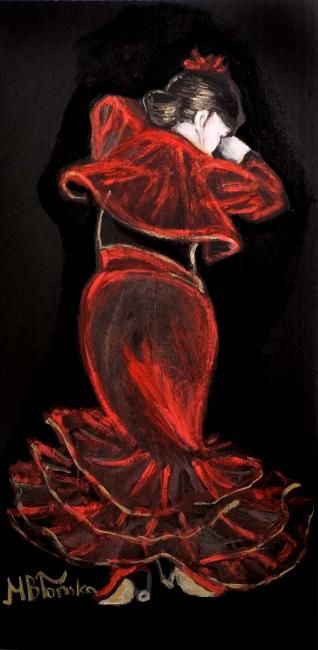 Painting titled "Flamenco" by Artemisia, Original Artwork, Oil