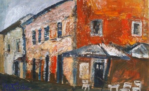 Painting titled "The Tavern" by Artemisia, Original Artwork, Oil