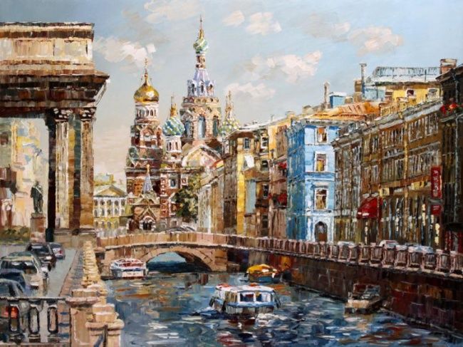 Painting titled "St. Petersburg. The…" by Artemis, Original Artwork, Oil