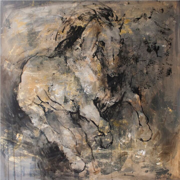 Ζωγραφική με τίτλο "Horse C007" από Artem Usá, Αυθεντικά έργα τέχνης, Ακρυλικό
