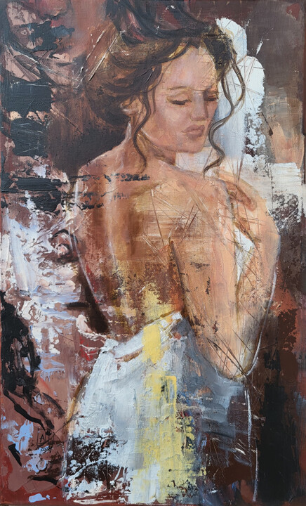 Painting titled "SERIE NUDITY. #GONE…" by Artem Usá, Original Artwork, Acrylic Mounted on Wood Stretcher frame
