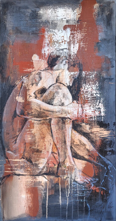 Peinture intitulée "Serie Nudity. #The…" par Artem Usá, Œuvre d'art originale, Acrylique Monté sur Châssis en bois