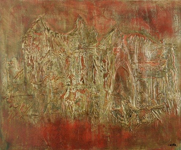 Peinture intitulée "Faubourg" par Laurent Cautru, Œuvre d'art originale, Huile