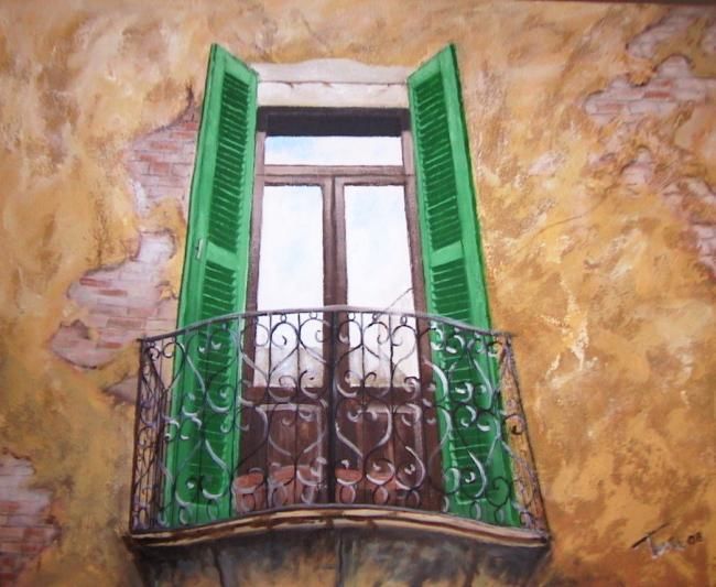Painting titled "Balcone 2" by Luigi Torre, Original Artwork
