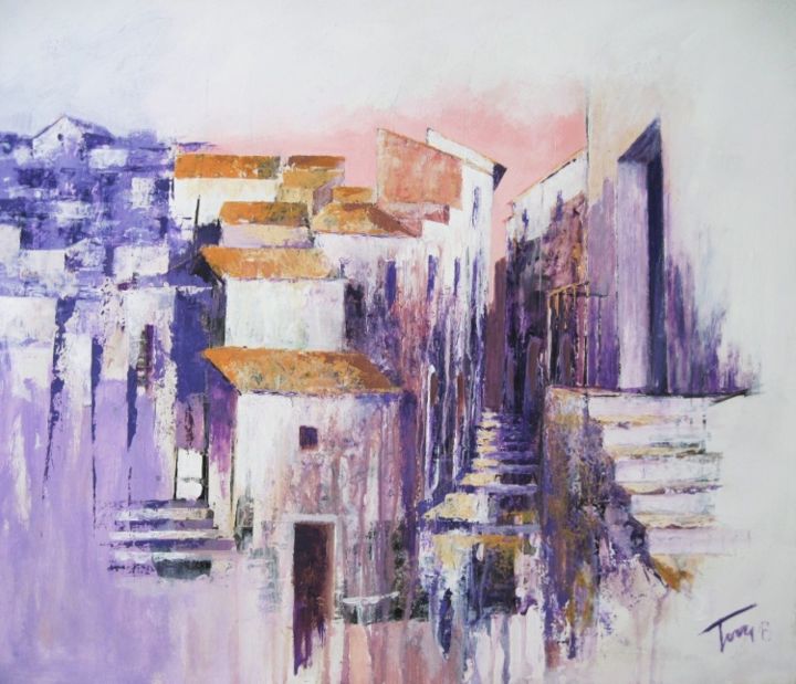 Painting titled "Paese" by Luigi Torre, Original Artwork, Oil