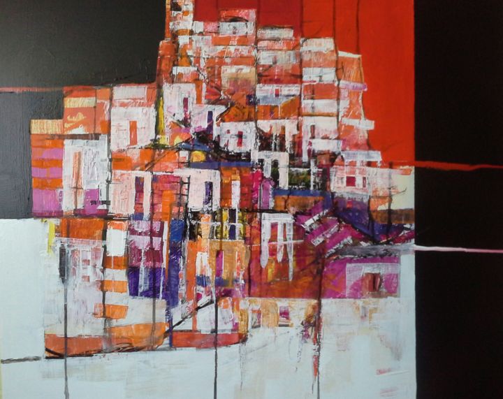 Pittura intitolato "Favelas" da Luigi Torre, Opera d'arte originale