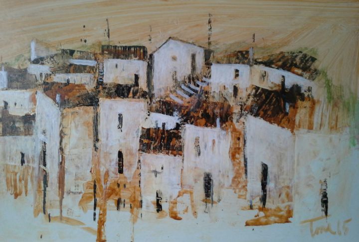 Painting titled "Paesaggio astratto" by Luigi Torre, Original Artwork