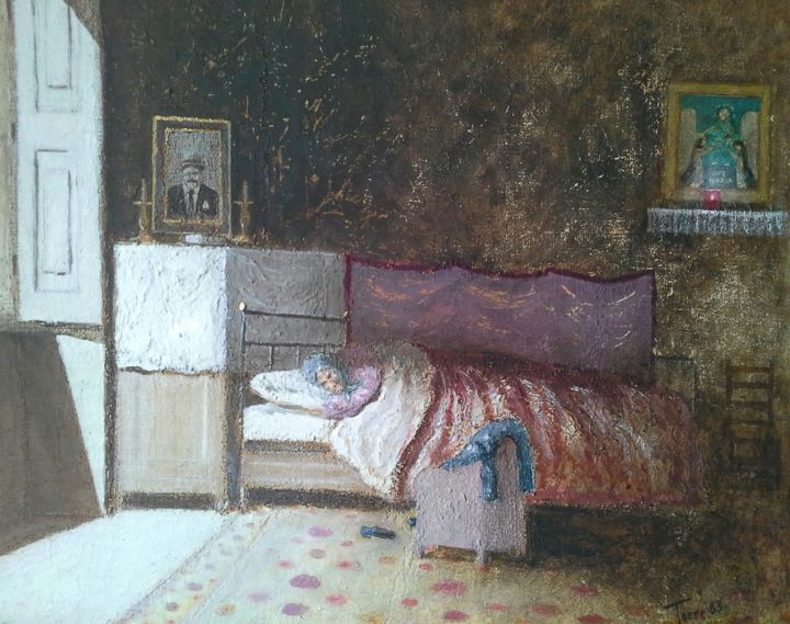 Painting titled "L'attesa" by Luigi Torre, Original Artwork