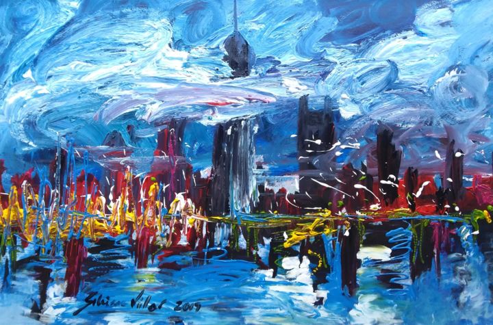 Pintura titulada "Chicago" por Silvina Vilar, Obra de arte original, Acrílico