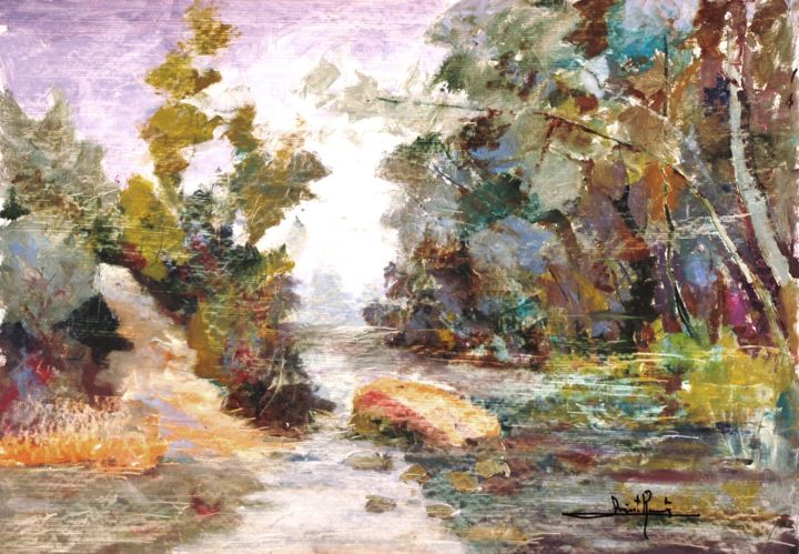 Painting titled "Paesaggio" by Renato Bristot, Original Artwork