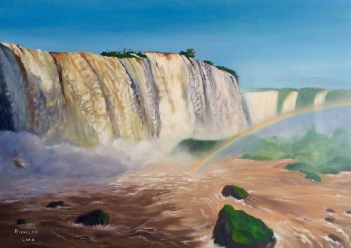Cancelar Volcán Significado Cataratas Do Iguaçu, Pintura por Reinaldo Lima | Artmajeur
