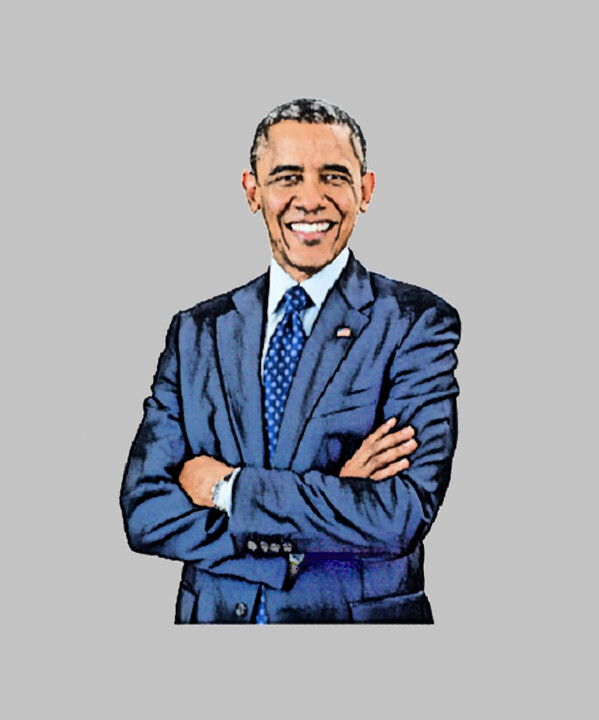 数字艺术 标题为“Barack Obama.” 由Antonio Romano, 原创艺术品, 数字油画