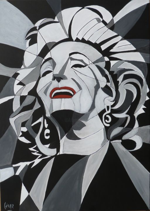 Painting titled "Amália Rodrigues" by César Azevedo, Original Artwork, Acrylic