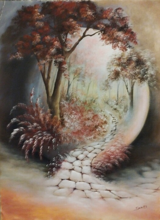 Pittura intitolato "Paesaggio...Strada…" da Artesam, Opera d'arte originale, Acrilico