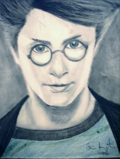 Painting titled "HARRY POTTER" by Cas, Original Artwork