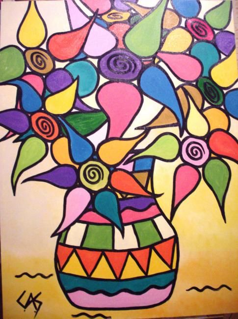 Painting titled "vaso" by Cas, Original Artwork