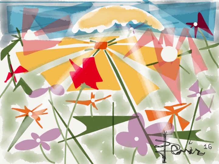 Artes digitais intitulada "Cores das Flores" por Denis Pereira, Obras de arte originais, Pintura digital