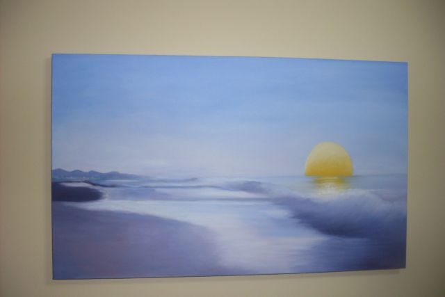 Painting titled "Praia" by Roseli Avila Peres, Original Artwork, Oil