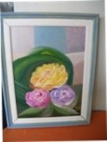Painting titled "Floral" by Roseli Avila Peres, Original Artwork, Oil