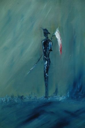 Painting titled "Don Quichotte" by Rudy Collard, Original Artwork