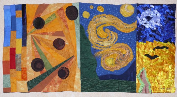Art textile intitulée "V. Van Gogh" par Laure Vergne, Œuvre d'art originale, Tissu