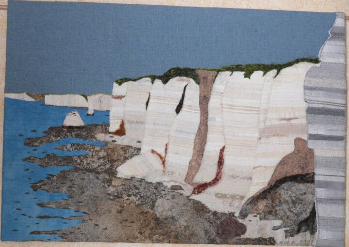 Arte textil titulada "Vers l'Aiguille de…" por Laure Vergne, Obra de arte original, Almazuela  Montado en Otro panel rígido