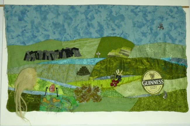 Textile Art titled "Irlande 2012" by Laure Vergne, Original Artwork, Fabric
