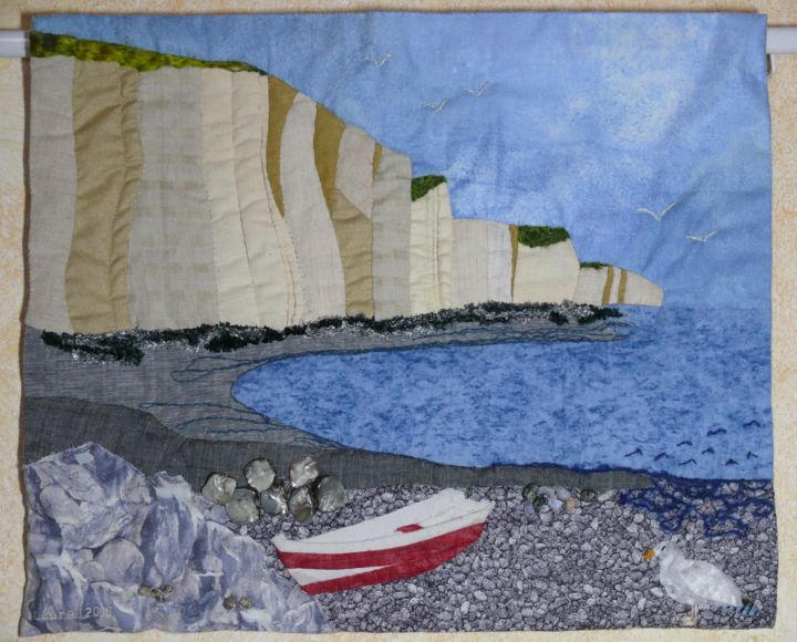 Arte tessile intitolato "Normandie" da Laure Vergne, Opera d'arte originale, Tessuto