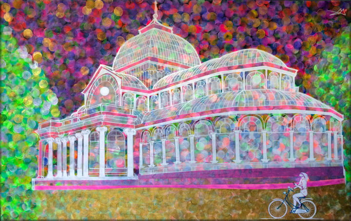 Painting titled "Cristal Palace..." by Jorge Cúneo Topich (Arte y Manchas), Original Artwork, Acrylic