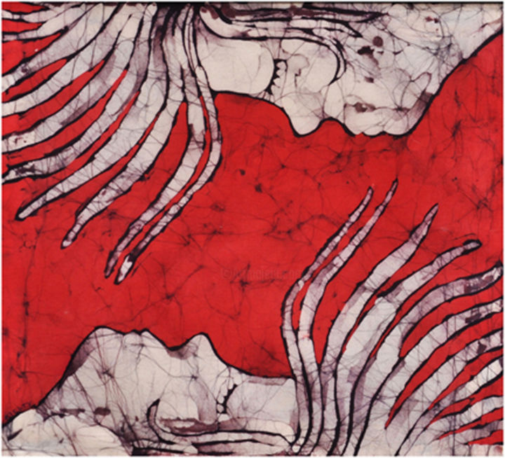 Textile Art titled "June.Kielty -"Refle…" by Arteziana Online, Original Artwork