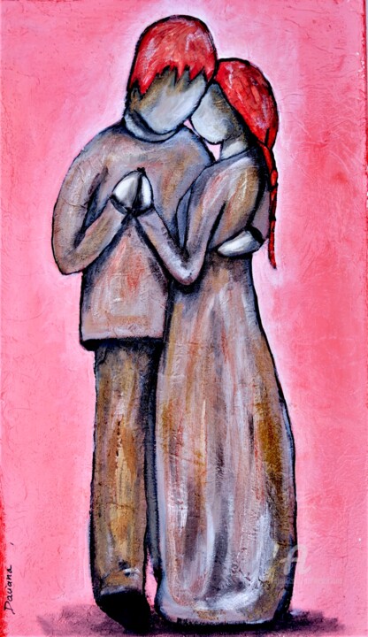 Painting titled "Marry me" by Daciana, Original Artwork, Acrylic Mounted on Wood Stretcher frame
