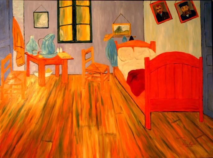 Peinture intitulée "Bedroom on canvas" par Dana Lynnae, Œuvre d'art originale