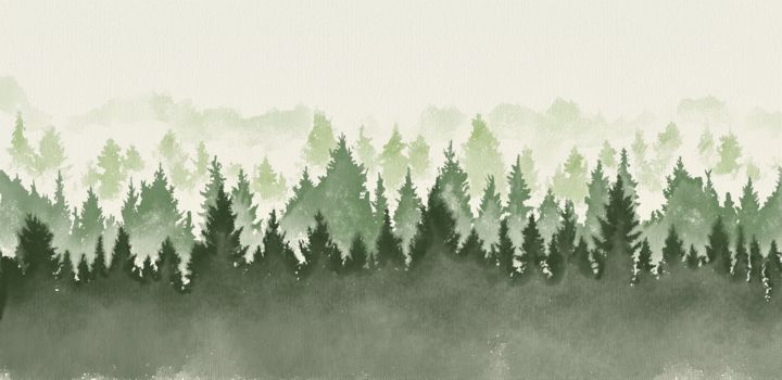 Arte digital titulada "Forest landscape." por Artgalini, Obra de arte original, Pintura Digital