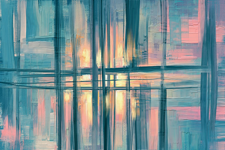 Картина под названием "Abstract sunset pai…" - Artgalini, Подлинное произведение искусства, Масло