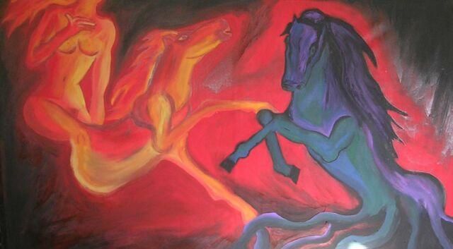 Painting titled "la hija del caballo" by Gée, Original Artwork