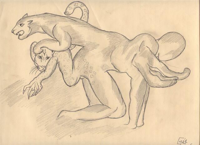 Σχέδιο με τίτλο "felino" από Gée, Αυθεντικά έργα τέχνης, Άλλος