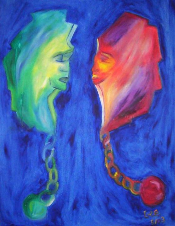 Painting titled "Amours interdits" by Gée, Original Artwork