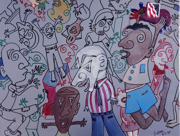 Drawing titled "yabba dabba doodle" by Helene, Original Art, Marker