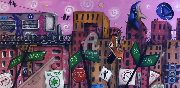 Painting titled "Richmond Hill Queen…" by Helene, Original Art, Acrylic