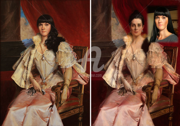 Pittura intitolato "Oil portrait Commis…" da Artgoldmax, Opera d'arte originale, Olio