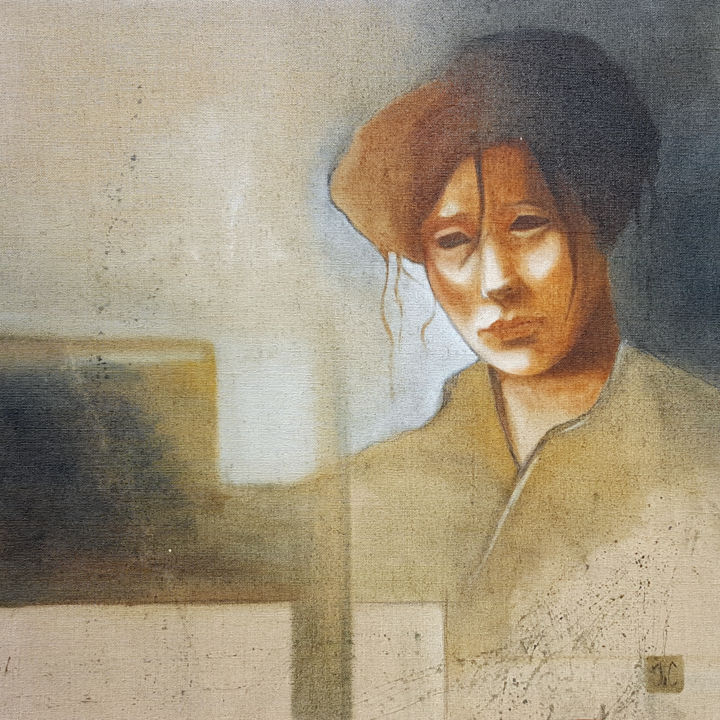 Peinture intitulée "sadness.jpg" par Lib, Œuvre d'art originale, Huile