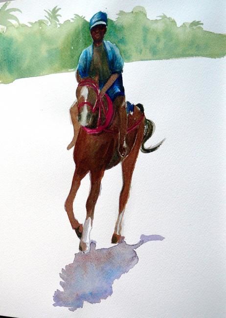 Painting titled "Boy on a horse" by Arthollidays, Original Artwork