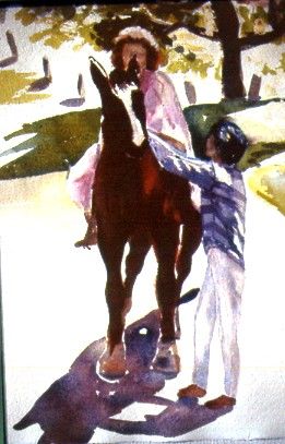 Painting titled "Livia on a horse" by Arthollidays, Original Artwork