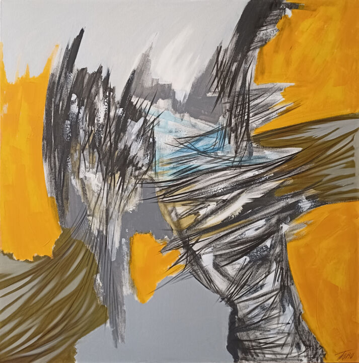 Картина под названием "Yellow morning" - Arthur Avalyan, Подлинное произведение искусства, Масло Установлен на Подрамник