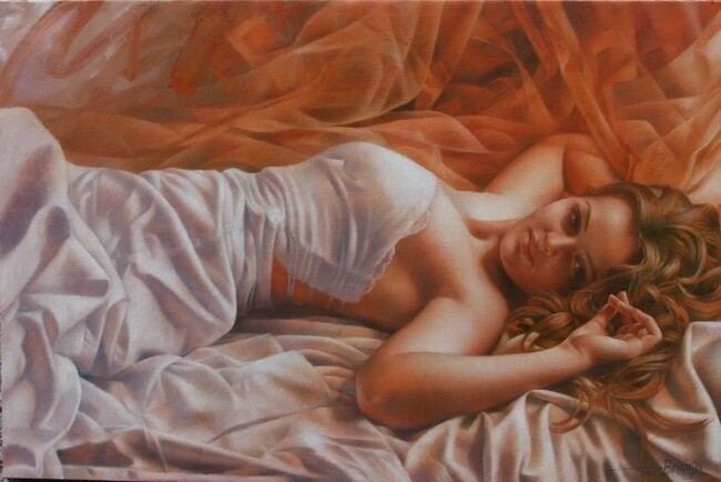 Painting titled "Diana" by Arthur Braginsky, Original Artwork, Oil