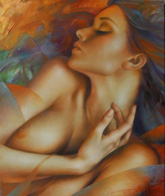Pintura intitulada "Nude female" por Arthur Braginsky, Obras de arte originais, Óleo
