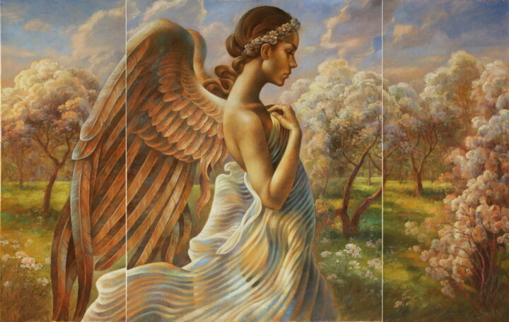 Pittura intitolato "Angel in the Eden g…" da Arthur Braginsky, Opera d'arte originale, Olio