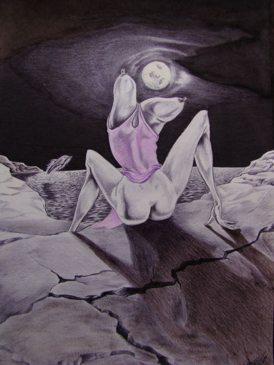 Картина под названием "Sleepwalker" - Arthur Gabrielyan, Подлинное произведение искусства