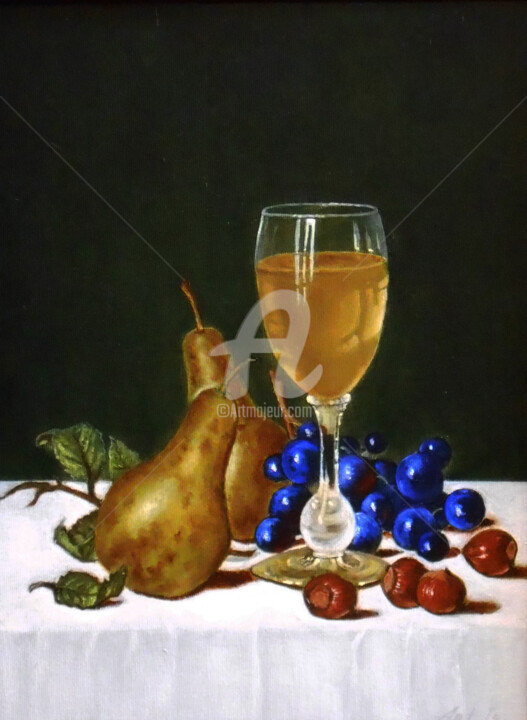 Painting titled ""STILL LIFE WITH WH…" by Arthuris, Original Artwork, Oil