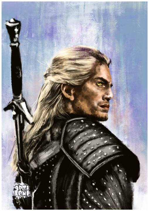 Arte digitale intitolato "Geralt of Rivia" da Arti.Leni, Opera d'arte originale, Lavoro digitale 2D